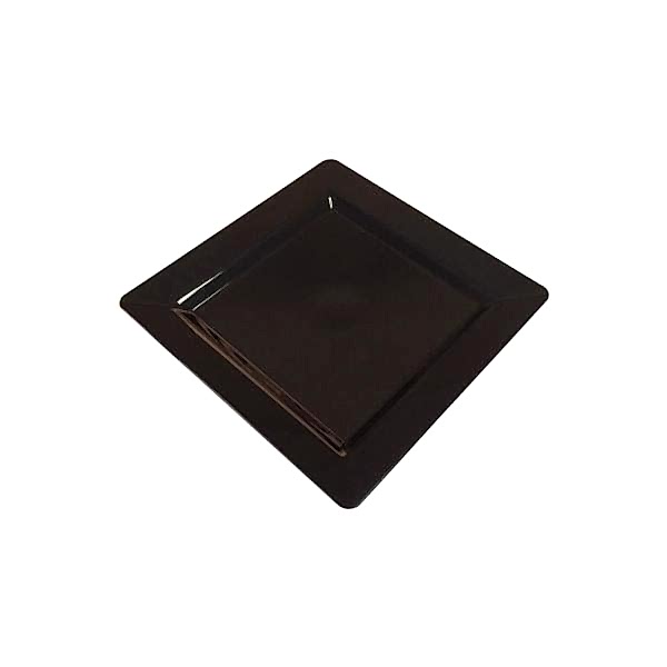 Plastik Kare Tabak 18X18 Cm Siyah Rubikap Pl.S18 10 Adet
