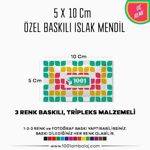 5X10 Cm 1-2-3 Renk Ve Fotoğraf Baskılı İslak Mendil Beyaz (Tripleks Malzeme)