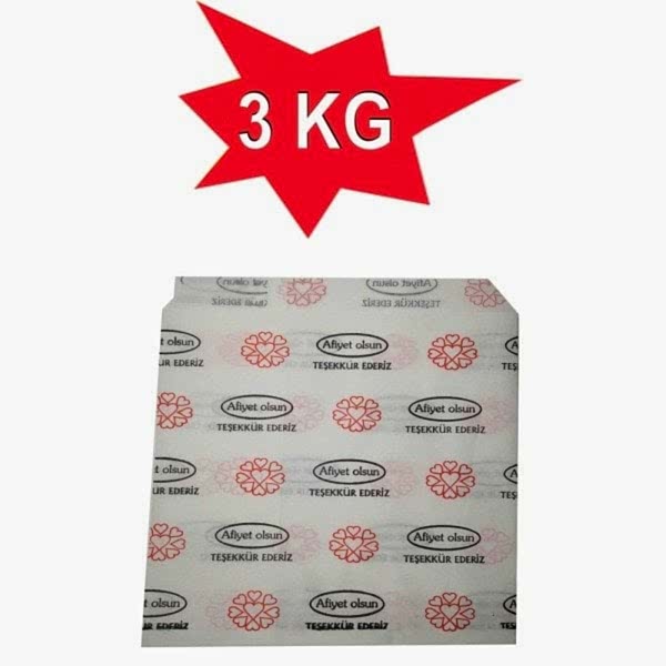 Kese Kağıdı Yağlı Piyasa Baskılı Hamburger 3 Kilo 1001 Ambalaj