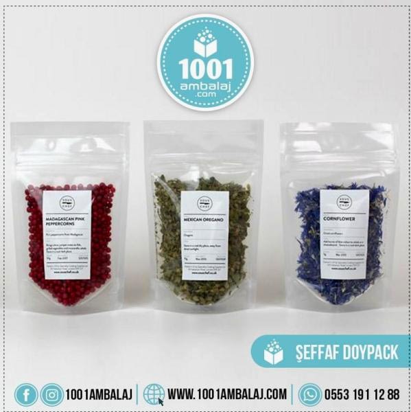 20X30 Cm 2 Baskılı Şeffaf Renkli İki Taraf Tek Renk Doypack Torba 1000 Gr /75/
