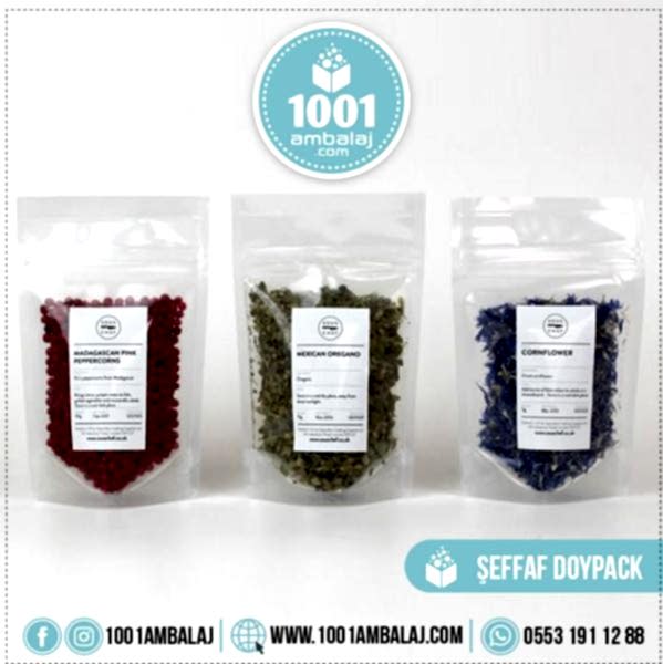 20X30 Cm 2 Baskılı Şeffaf Renkli Tek Taraf İki Renk Doypack Torba 1000 Gr /75/