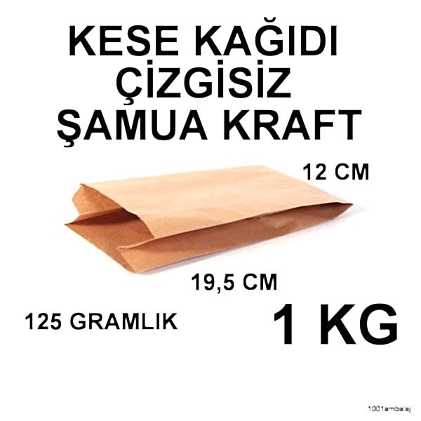 Kese Kağıdı Çizgisiz Şamua Kraft 125 Gramlık 12X19,5 Cm 1 Kilo