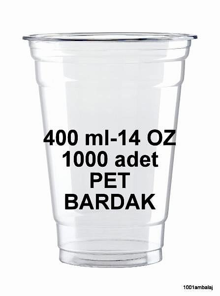 Plastik Bardak 400 Ml 14 Oz 1 Koli 1000 Adet Şeffaf