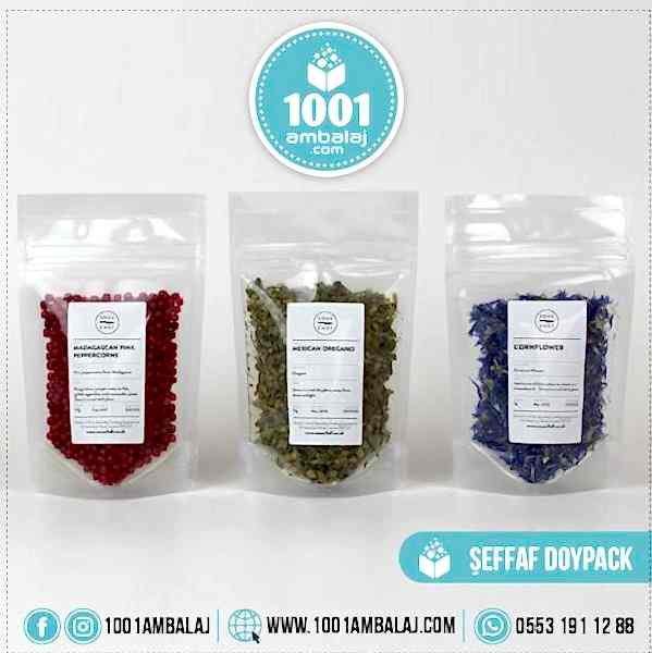 18X29 Cm 1 Baskılı Şeffaf Renkli Tek Taraf Tek Renk Doypack Torba 750 Gr /74/