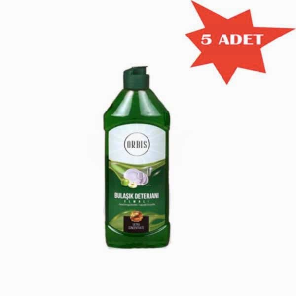 Bulaşik Deterjani 500 Ml Elma Orbis 5 Adet