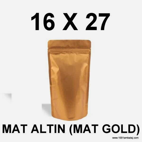 16X27 Cm Mat Gold Renk Doypack Torba /27/