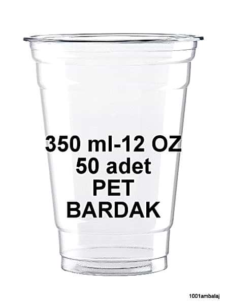 Plastik Bardak 350 Ml 12 Oz 50 Adet Şeffaf