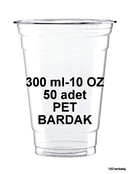 Plastik Bardak 300 Ml 10 Oz 50 Adet Şeffaf