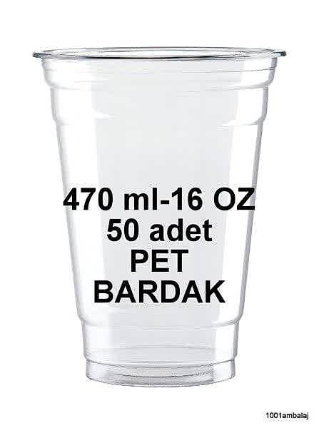 Plastik Bardak 470 Ml 16 Oz 50 Adet Şeffaf