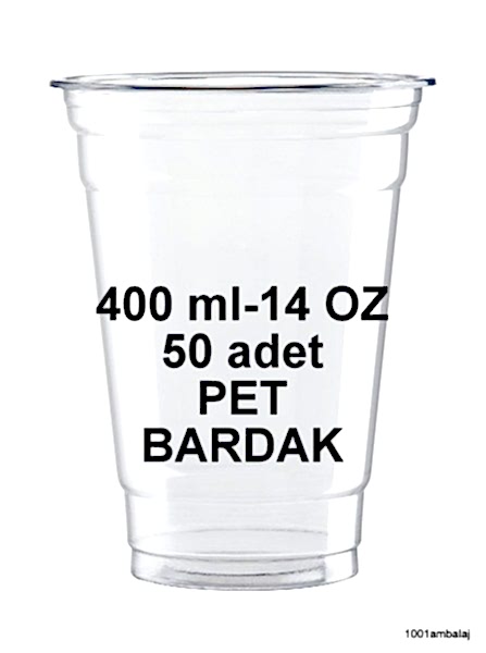 Plastik Bardak 400 Ml 14 Oz 50 Adet Şeffaf