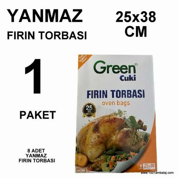 Yanmaz Fırın Torbası Green Marka (1 Paket 8 Adet Poşet)