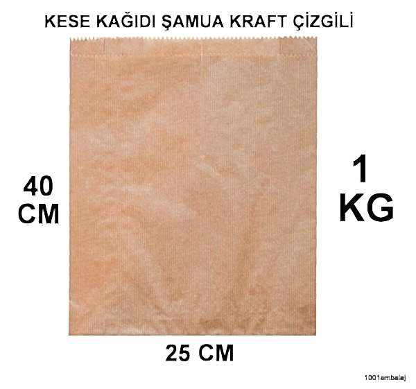 Kese Kağıdı Çizgili Şamua Kraft 25X40 Cm 1 Kilo