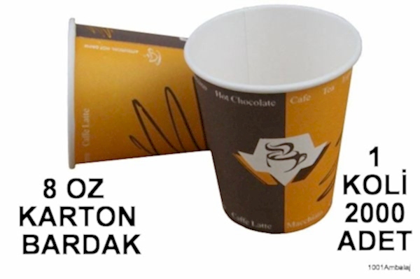 Karton Bardak 8 Oz 2000 Adet 1 Koli 1001 Ambalaj