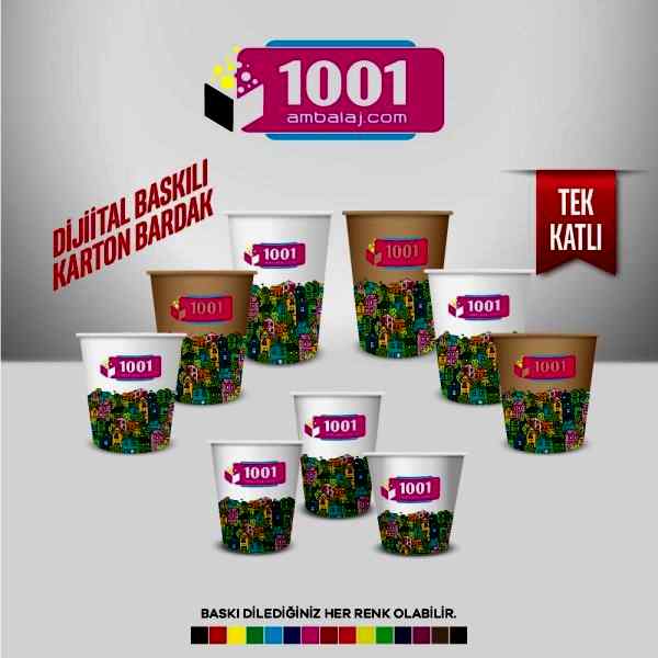 Dijital Baskılı 32 Oz Karton Bardak Tek Kat Duvarlı Beyaz Soğuk