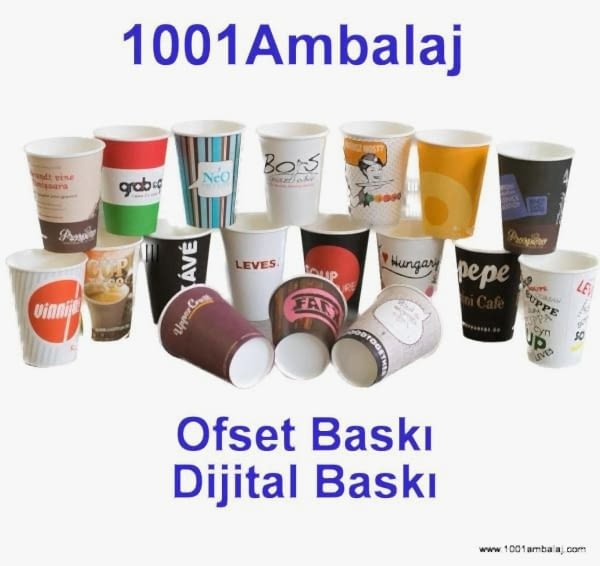 Dijital Baskılı 32 Oz Karton Bardak Tek Kat Duvarlı Beyaz Soğuk