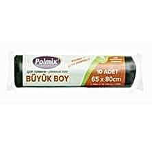 Çöp Torbası Polmix Büyük Boy 70 Gram 65X80 Siyah 1 Paket