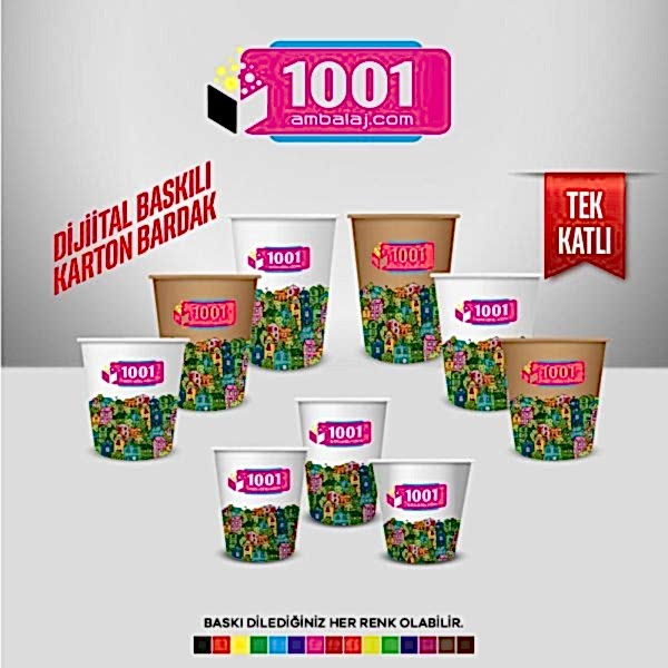 Dijital Baskılı 22 Oz Karton Bardak Tek Kat Duvarlı Beyaz Soğuk
