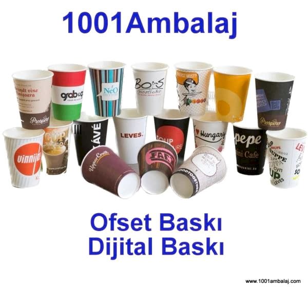 Dijital Baskılı 22 Oz Karton Bardak Tek Kat Duvarlı Beyaz Soğuk