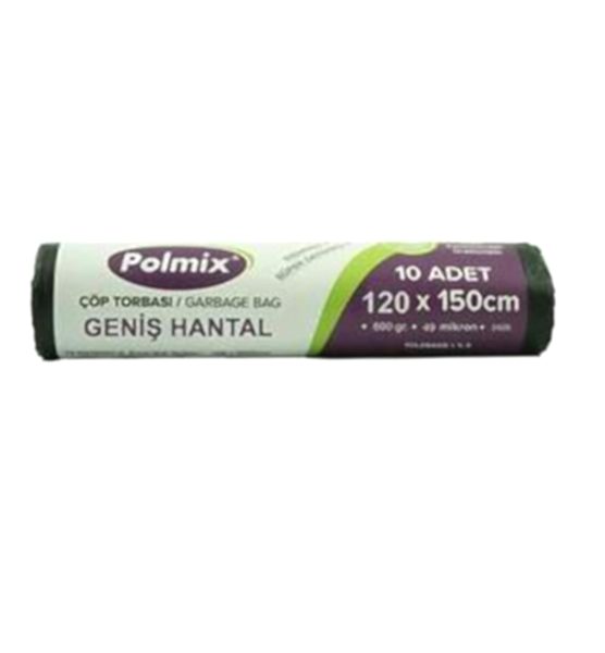 Çöp Torbası Polmix Konteyner 800 Gram 120X150 Siyah 1 Paket