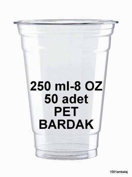Plastik Bardak 250 Ml 8 Oz 50 Adet Şeffaf