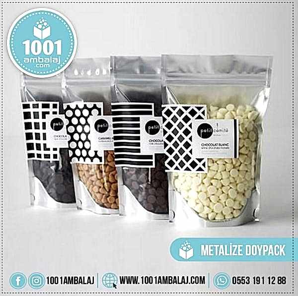 14X19 Cm 2 Baskılı Ön Şeffaf Arka Metalize Renkli İki Taraf Tek Renk Doypack Torba 250 Gr /56/
