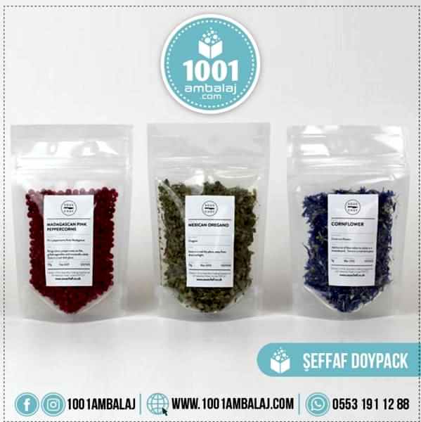 8,5X14,5 Cm 1 Baskılı Şeffaf Renkli Tek Taraf Tek Renk Doypack Torba 50 Gr /70/