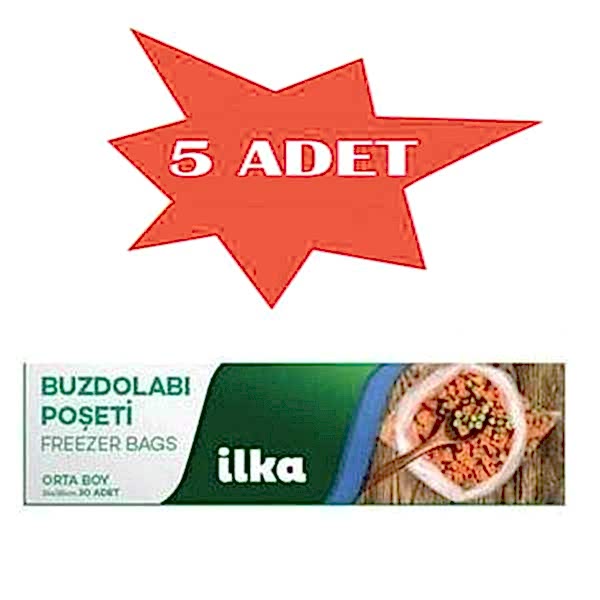Buzdolabi Poşeti Orta Boy 24X38 İlka 5 Adet