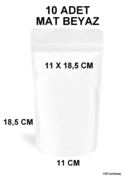 11X18,5 Cm Mat Beyaz Renkli ** 10 Adet ** Kilitli Doypack Torba 100 Gr /16/