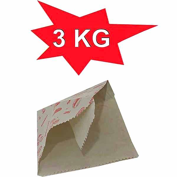 Kese Kağıdı Kuşe Piyasa Baskılı Hamburger 3 Kilo