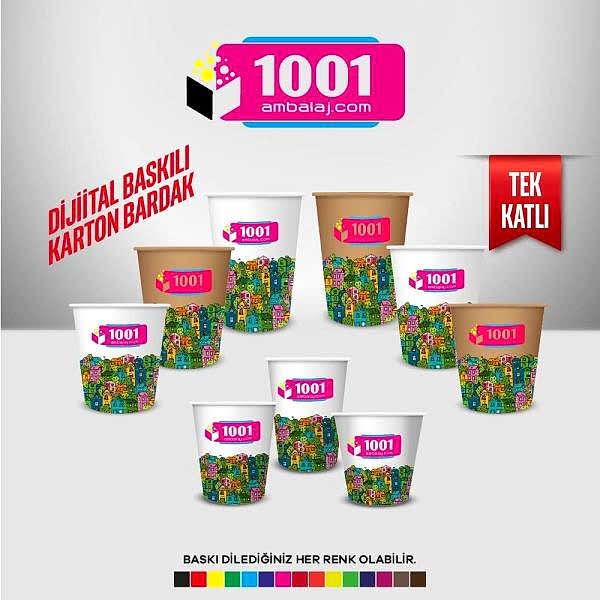 Dijital Baskılı 12 Oz Karton Bardak Tek Kat Duvarlı Beyaz Soğuk