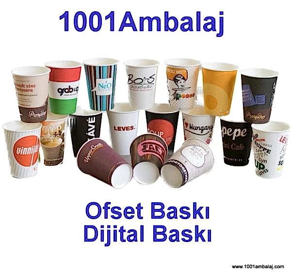 Dijital Baskılı 12 Oz Karton Bardak Tek Kat Duvarlı Beyaz Soğuk