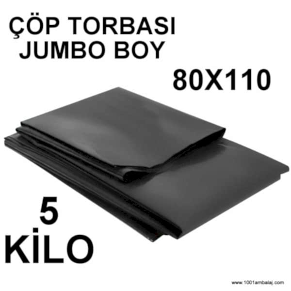 Çöp Torbası Jumbo Boy Gram 80X110 Cm Siyah 5 Kilo