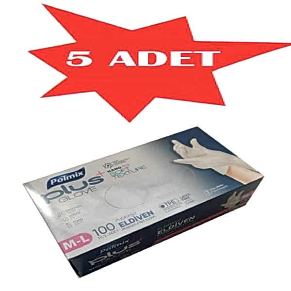 Eldiven Hibrit Polietilen Beyaz Flex Polmix Plus 5 Kutu 500 Adet