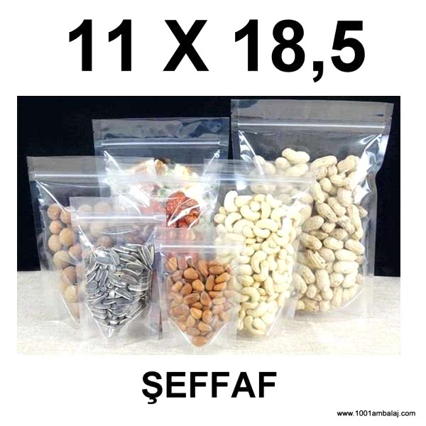 11X18,5 Cm Şeffaf Renk Doypack Torba /71/