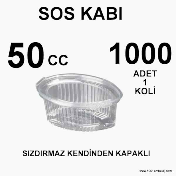 sızdırmaz 50 Cc Sos kabı Kendinden kapaklı 1000 Adet 1 Koli