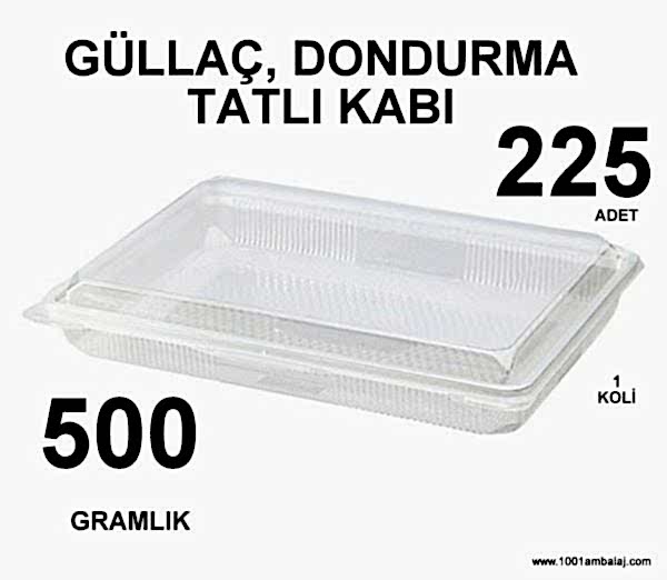 Güllaç, Dondurma,Tatli kabı 500 Gr 25 Li 9 Paket 225 Adet 1 Koli