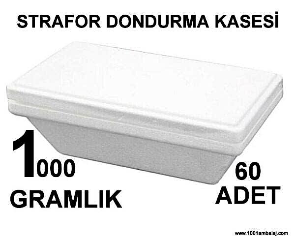 Strafor Dondurma Kasesi 1000 Gr Lik 60 Adet 1 Koli
