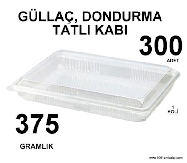Güllaç, Dondurma,Tatli kabı 375 Gr 25 Li 12 Paket 300 Adet 1 Koli