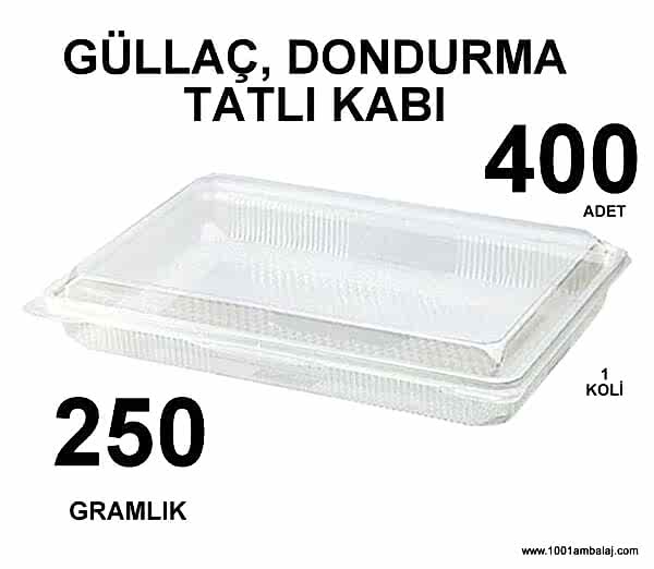 Güllaç, Dondurma,Tatli kabı 250 Gr 400 Adet 1 Koli