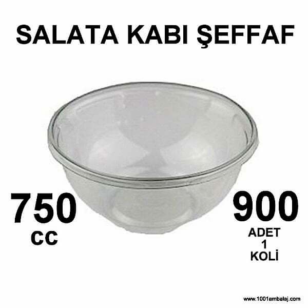Salata kabı 750 Cc Şeffaf Yuvarlak Kapaksiz 900 Adet 1 Koli