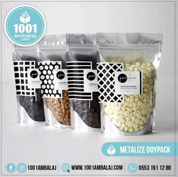 18X29 Cm 4 Baskılı Ön Şeffaf Arka Metalize Renkli İki Taraf İki Renk Doypack Torba 750 Gr /59/