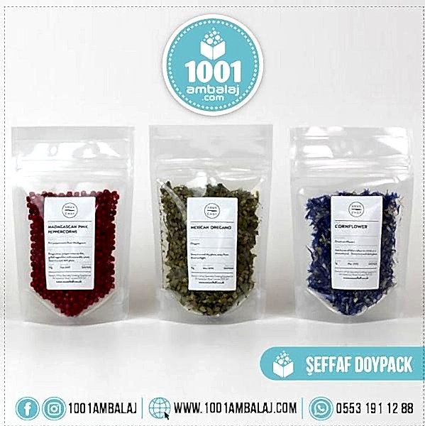 13X22,5 Cm 3 Baskılı Şeffaf Renkli Tek Taraf Üç Renk Doypack Torba 250 Gr /72/