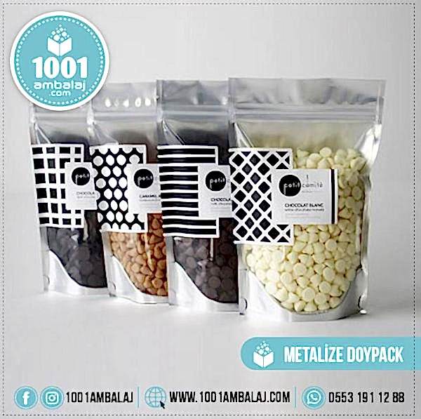 18X29 Cm 2 Baskılı Ön Şeffaf Arka Metalize Renkli Tek Taraf İki Renk Doypack Torba 750 Gr /59/