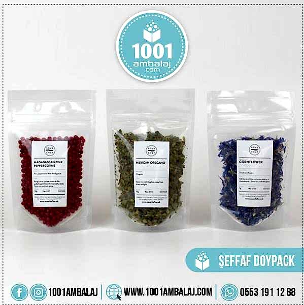 16X27 Cm 3 Baskılı Şeffaf Renkli Tek Taraf Üç Renk Doypack Torba 500 Gr /73/