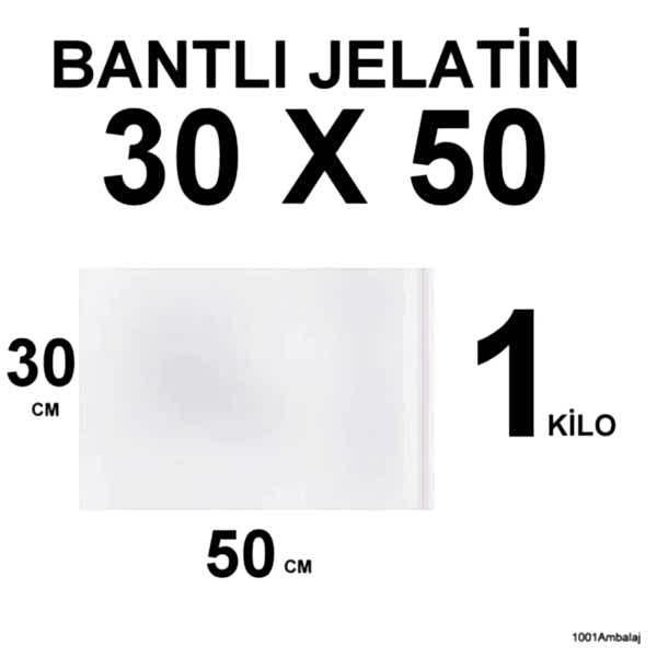 Bantlı Jelatin Torba 30X50 Cm 1 Kilo 1001 Ambalaj