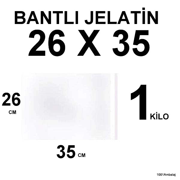 Bantlı Jelatin Torba 26 X 35 Cm 1 Kilo 1001 Ambalaj