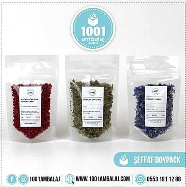 18X29 Cm 2 Baskılı Şeffaf Renkli Tek Taraf İki Renk Doypack Torba 750 Gr /74/