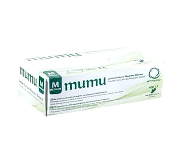 Mumu Pudrasiz Latex Orta Boy Beyaz Eldiven 1 Paket