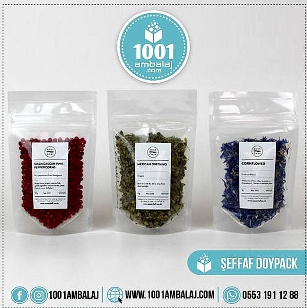 13X22,5 Cm 2 Baskılı Şeffaf Renkli İki Taraf Tek Renk Doypack Torba 250 Gr /72/
