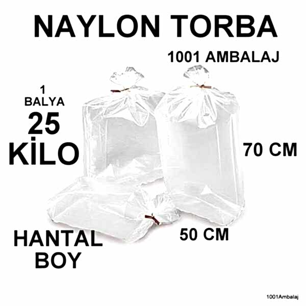 Naylon Torba 50X70 Cm Bakkaliye Torbası 25 Kilo 1 Balya 1001Ambalaj